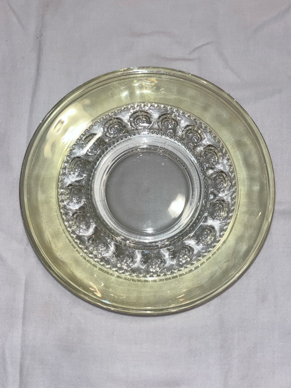 4 Tiffin-Franciscan King’s Crown Amber Flashed Luncheon Plates 8.25” VTG